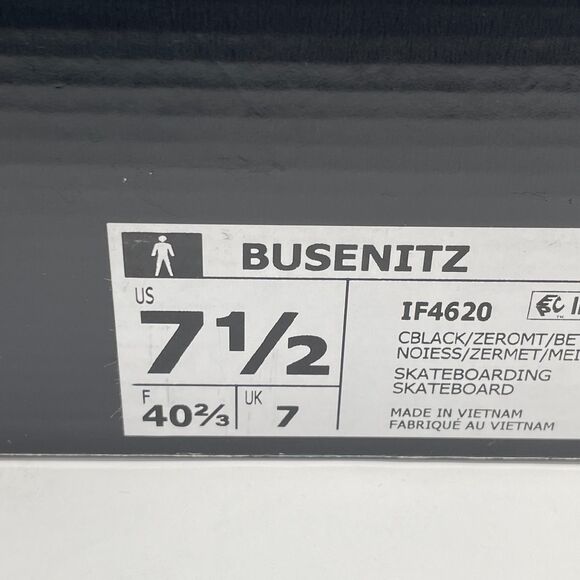 Adidas Busenitz Skate Shoes Mens 7.5 Black Metallic Red‎ Samba Soccer IF4620 New - Picture 7 of 7